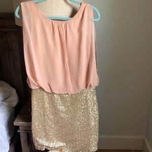 MM Couture blush and sequin dress